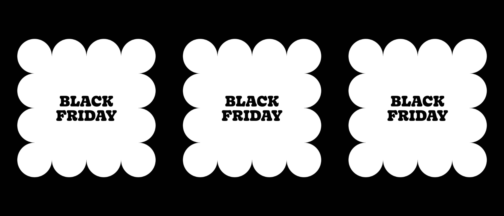 grafika - na czarnym tle znajdują się trzy białe kształy - herbatniki, na każdym jest napisane 