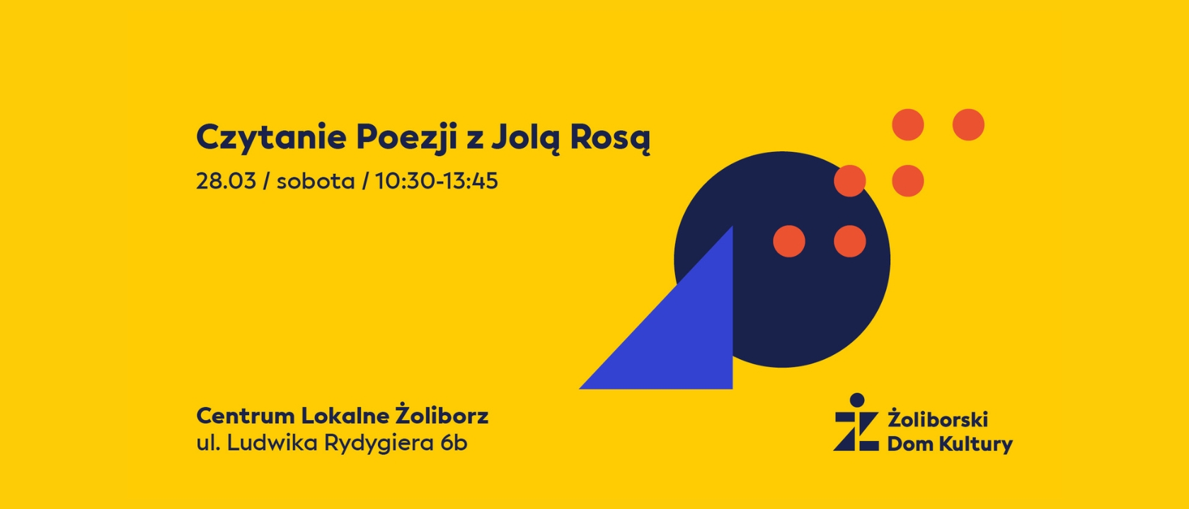 zdjęcie przedstawia grafikę plakatu - na żółtym tle napis 