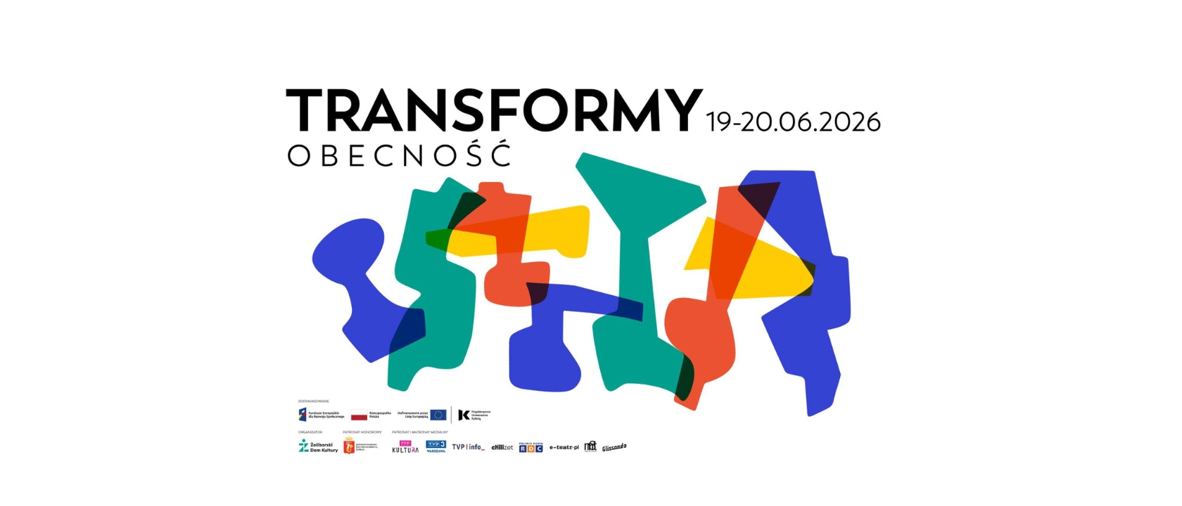 grafika wydarzenia festiwalowego, widać kolorowe kształty i napis 